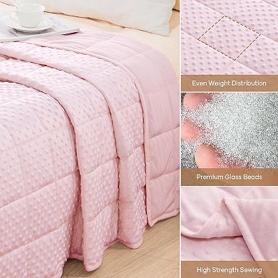 Weighted Blanket for Adults Queen Size 15 lbs, Soft Cozy Heavy Blanket Pink 60 x 80 inches