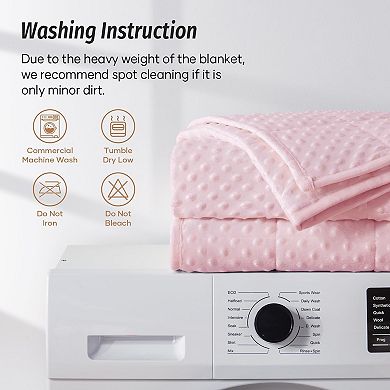 Weighted Blanket for Adults Queen Size 15 lbs, Soft Cozy Heavy Blanket Pink 60 x 80 inches