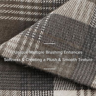 Cotton Sheet Set , Cotton Flannel Sheets Warm & Fuzzy Bedding Set King Size Sheets, 4 Piece