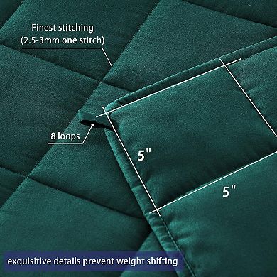 Weighted Blanket (20 Lbs, 60”X 80”, Dark Green) Bed Blanket Queen/Full Size Machine Washable