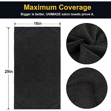 Salon Towels 24 Pack, Microfiber Barber Towels Bulk, (16x29 inches) Hair-Drying Cloth Super Soft
