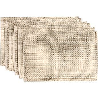 Cotton Placemats for Dining Room Rectangle Two Tone Woven Fabric 13" x 19", Set of 4