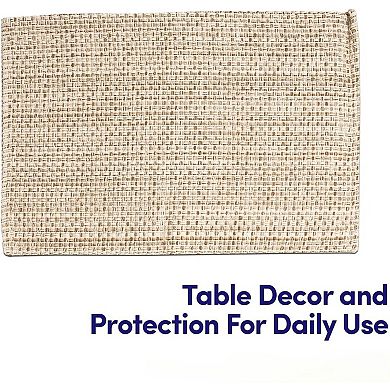 Cotton Placemats for Dining Room Rectangle Two Tone Woven Fabric 13" x 19", Set of 4