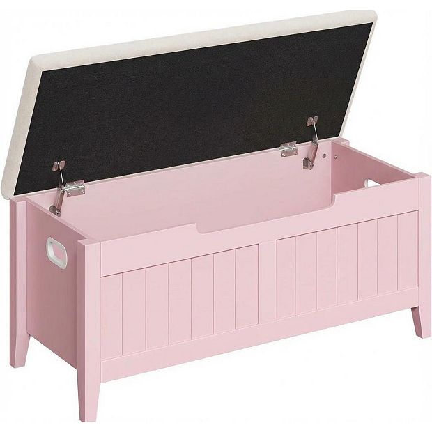 Storage Bench, Flip-Top Entryway Bench with Safety Hinges, Wooden