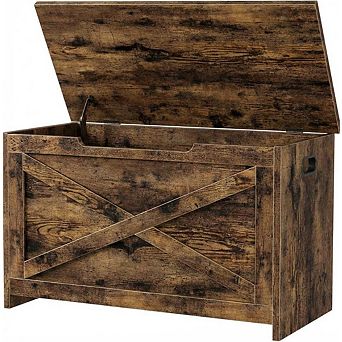 Storage Chest,Wooden Storage Bench with Safety Hinge,Large Shoe Bench for Entryway