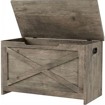Storage Chest,Wooden Storage Bench with Safety Hinge,Large Shoe Bench for Entryway