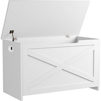 Storage Chest,Wooden Storage Bench with Safety Hinge,Large Shoe Bench for Entryway
