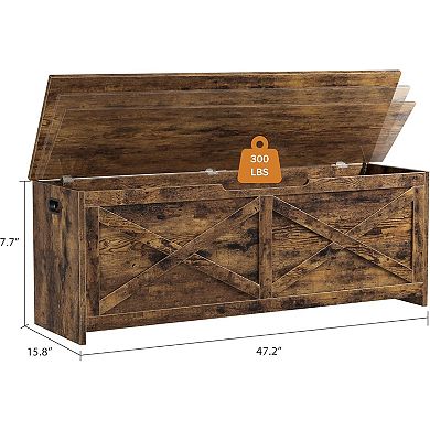 Storage Chest,Wooden Storage Bench with Safety Hinge,Large Shoe Bench for Entryway