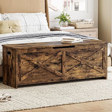 Storage Chest,Wooden Storage Bench with Safety Hinge,Large Shoe Bench for Entryway