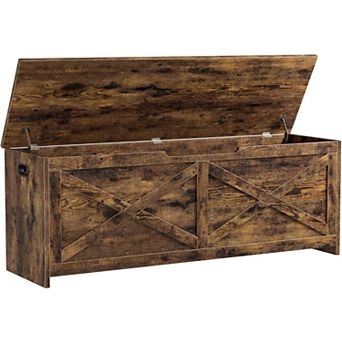 Storage Chest,Wooden Storage Bench with Safety Hinge,Large Shoe Bench for Entryway