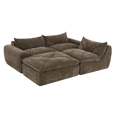 Whisen Fully Compressed Sofa, Legless Design without Frame, No Assembly Required