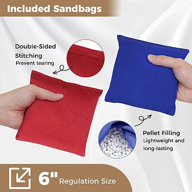 Solid Wood Cornhole Board Set Portable Corn Hole Game Board Includes 8 Bean Bags-M