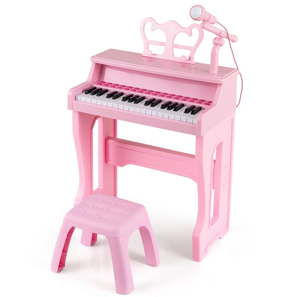 37-Key Kids Piano Keyboard With Microphone and Stool