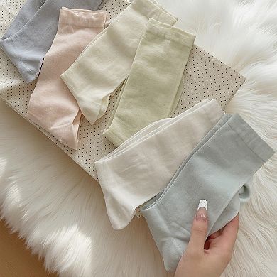 Women's 3-Pair Crew Socks Set Soft Knit Stretch Fabric Everyday Wardrobe Essentials