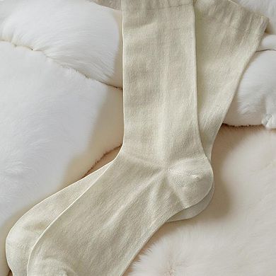 Women's 3-Pair Crew Socks Set Soft Knit Stretch Fabric Everyday Wardrobe Essentials