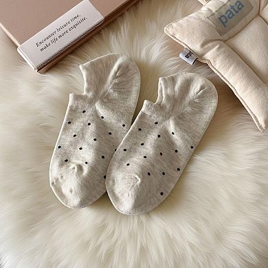 Women's 6-Pair Low Cut Ankle Socks Set with Polka Dot Pattern Soft Stretch Everyday Essentials