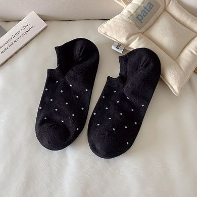 Women's 6-Pair Low Cut Ankle Socks Set with Polka Dot Pattern Soft Stretch Everyday Essentials