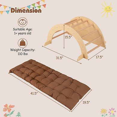 Kids Climbing Arch With Cushion Montessori Arch Climber Rocker