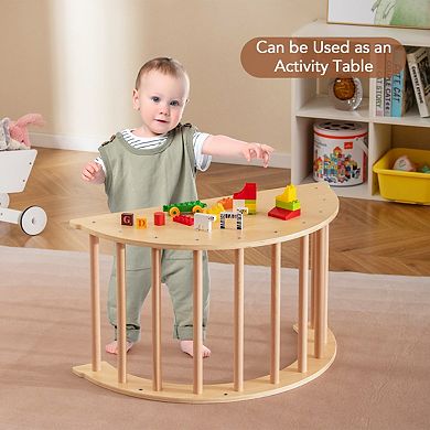 Kids Climbing Arch With Cushion Montessori Arch Climber Rocker