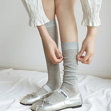 4-Pair Ribbed Crew Socks Set with Classic Knit Design Soft Stretch Fabric and Everyday Comfort Fit