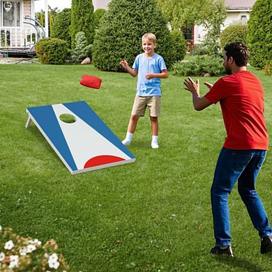Portable Cornhole Board with Foldable Legs and Side Handle