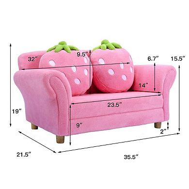 Kids Strawberry Armrest Chair Sofa