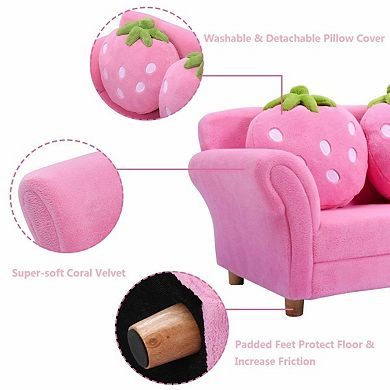 Kids Strawberry Armrest Chair Sofa