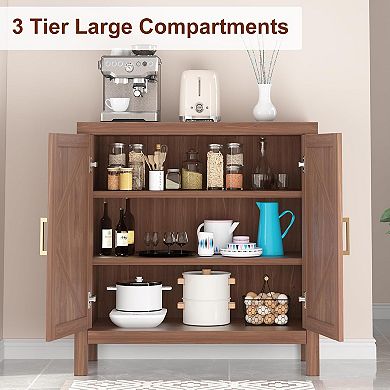 Wooden Sideboard Kitchen Storage Cabinet with Adjustable Shelves