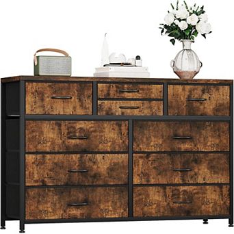 10 Drawers Fabric Dressers for Bedroom, Modern Chest of Drawers, Lightweight Entertainment Center