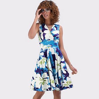 Lascana Women's Sleeveless Wrap Look Dress