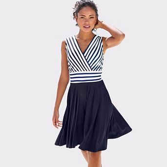 Lascana Women's Sleeveless Wrap Look Dress