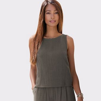 Lascana Women's Sleeveless Linen Blouse