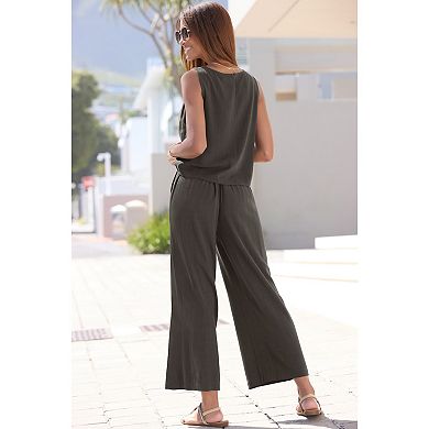 Lascana Women's Sleeveless Linen Blouse