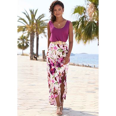 Lascana Women's Ruffled Maxi Skirt