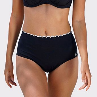 Lascana Women's Scalloped High Waisted Bikini Bottom
