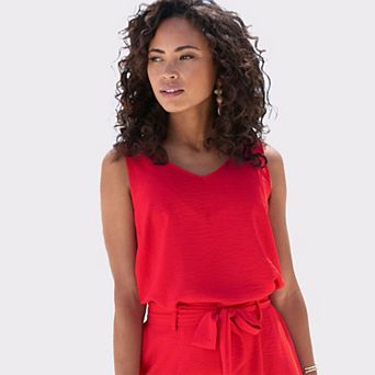 Lascana Women's Sleeveless V-Neck Blouse