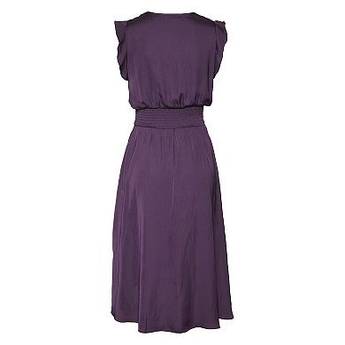 Lascana Women's Ruffle Satin Dress