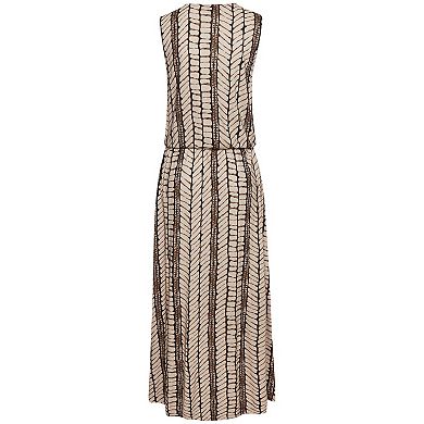 Lascana Women's Sleeveless V-Neck Maxi Dress