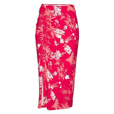 Lascana Women's Ruched Slit Midi Skirt