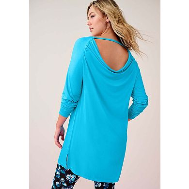 Roaman's Women's Plus Size Draped Raglan Sleeve Top
