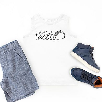 The Juniper Shop But First, Tacos Outline Youth Tank Top