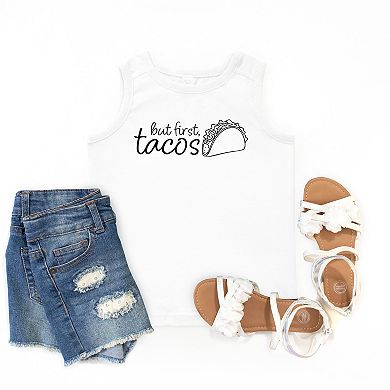 The Juniper Shop But First, Tacos Outline Youth Tank Top