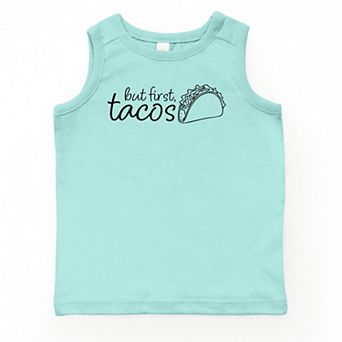 The Juniper Shop But First, Tacos Outline Youth Tank Top