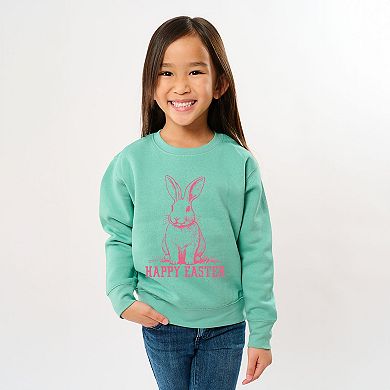 The Juniper Shop Happy Easter Bunny Outline Youth Sweatshirt
