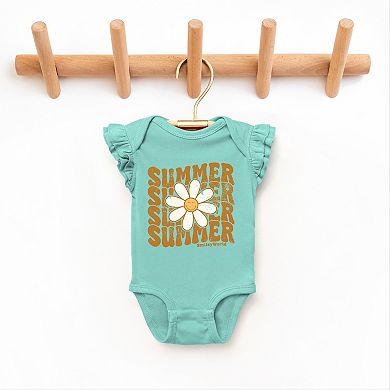 The Juniper Shop SmileyWorld Summer Wave Stacked Flutter Sleeve Bodysuit