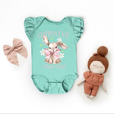 The Juniper Shop Coquette Cottontail Bunny Club Flutter Sleeve Bodysuit