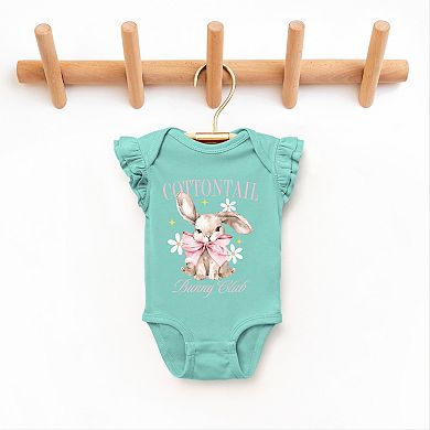 The Juniper Shop Coquette Cottontail Bunny Club Flutter Sleeve Bodysuit