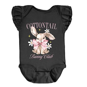 The Juniper Shop Coquette Cottontail Bunny Club Flutter Sleeve Bodysuit