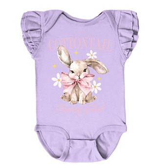 The Juniper Shop Coquette Cottontail Bunny Club Flutter Sleeve Bodysuit