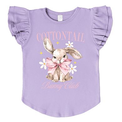 The Juniper Shop Coquette Cottontail Bunny Club Flutter Sleeve Tee